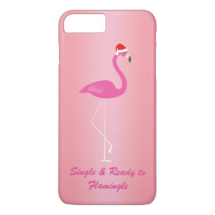 Single & Ready to Flamingle Xmas iPhone 7 in Rose iPhone 8 Plus/7 Plus Case