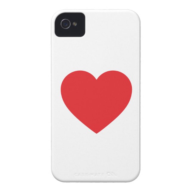 Single Red Heart iPhone 4 Case-Mate Barely There Case (Back)