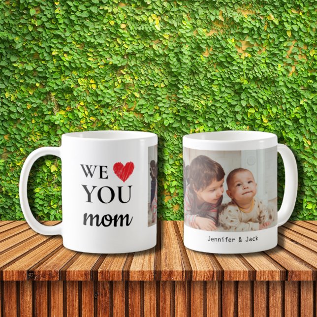 Single Red Heart We Love You Mum Photo Coffee Mug (Creator Uploaded)