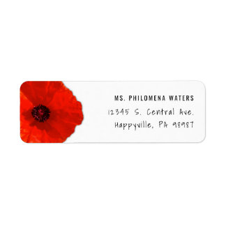 Single Red Poppy Two Template