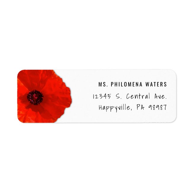 Single Red Poppy Two Template (Front)