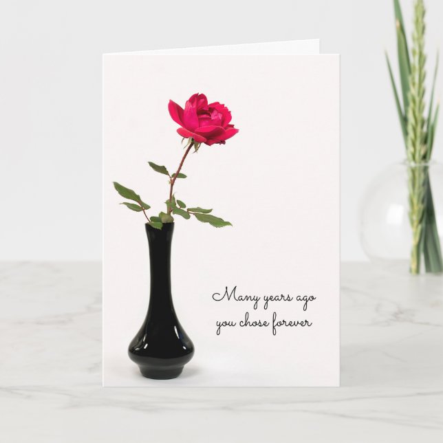 single red rose anniversary card (Front)