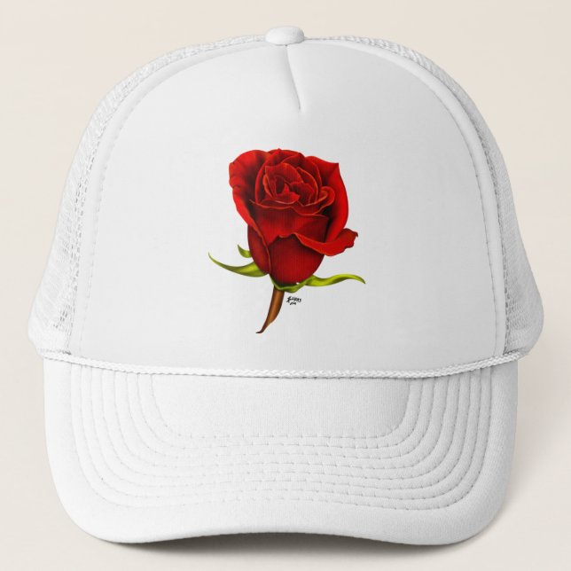 Single Red Rose Cap (Front)