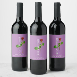 Single Red Rose Custom Wine Labels