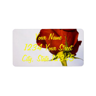 Single Red Rose Label