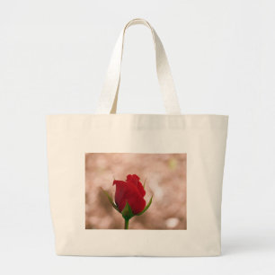Single Red Rose Large Tote Bag