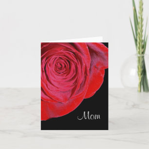 Single Red Rose Mum Card