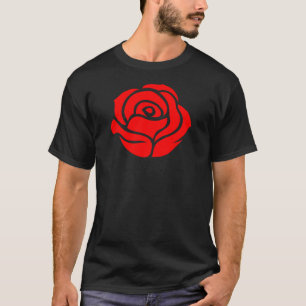 Single Red Rose Pocket Flower Romantic Love Pocket T-Shirt