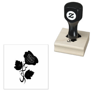 Single Red Rose Rubber Stamp