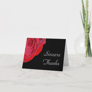 Single Red Rose Thank You Card