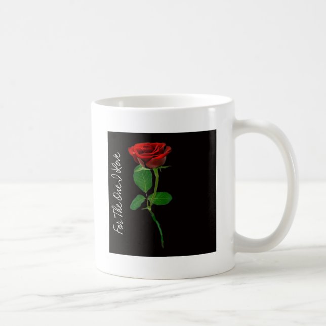 Single Red Rose - to the one I love Coffee Mug (Right)