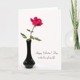 single red rose Valentine Card