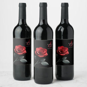Single Red Rose- Wine Label