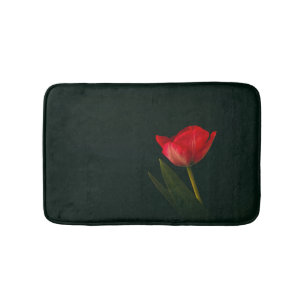 Single Red Tulip Bath Mat