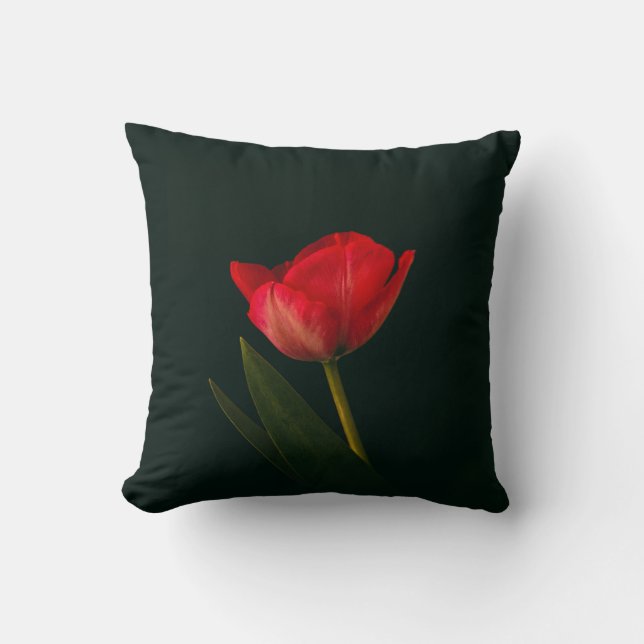 Single Red Tulip Cushion (Front)