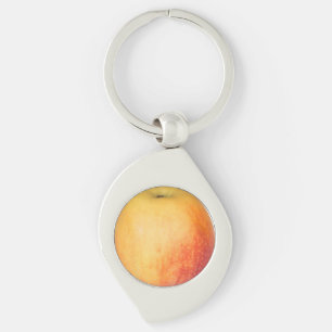 Single ripe apple key ring