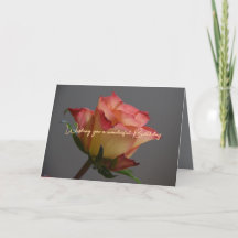 Single Rose Happy Birthday Personalizable Card