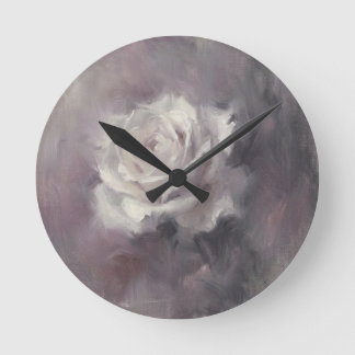 "Single Rose Oil Painting" Round Clock