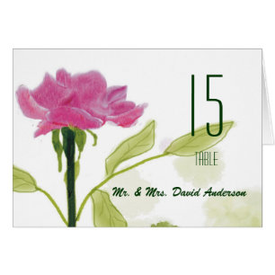 Single Rose Wedding  Place Card
