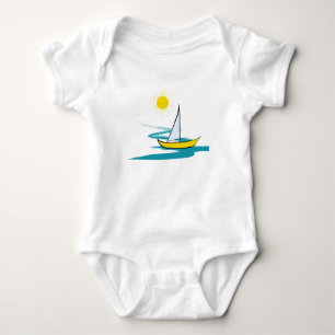 Single sailboat baby bodysuit