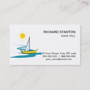 Single sailboat business card
