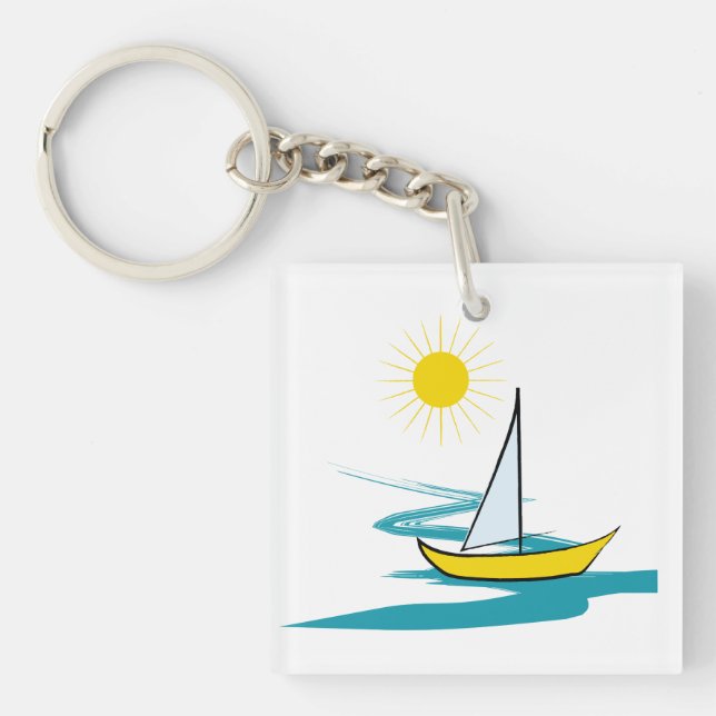 Single sailboat key ring (Front)