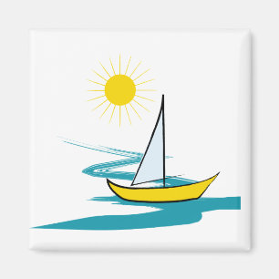 Single sailboat magnet