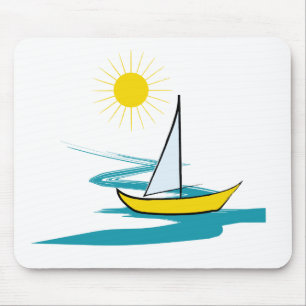 Single sailboat mouse mat