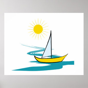 Single sailboat poster