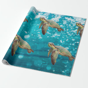 Single Sea Turtle Wrapping Paper