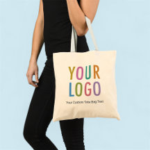 Single Sided Logo Tote Bag 100% Cotton No Minimum