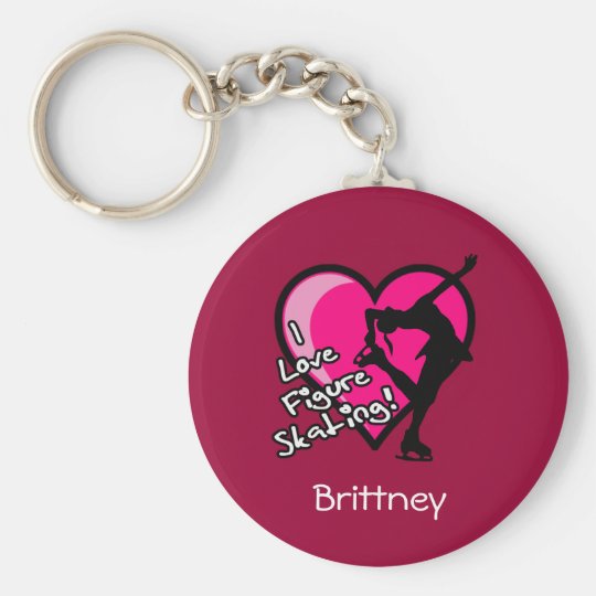 Single Skater, pink - Add Your Name KeyChain