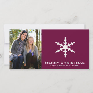 Single Snowflake with Customisable Colours Holiday Card