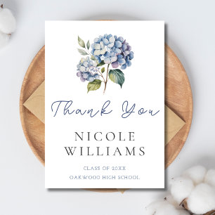 Single Stem Hydrangea Grad Thank You Card