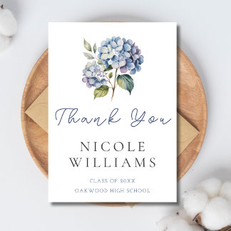 Single Stem Hydrangea Grad Thank You Card