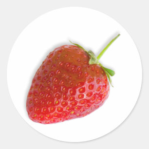 Single strawberry classic round sticker