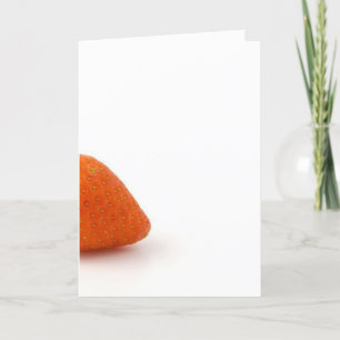Single Strawberry On White Background Card