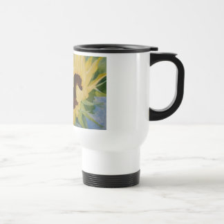 single sunflower travel mug
