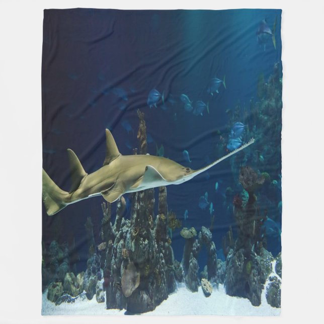 Single Swordfish Fleece Blanket (Front)
