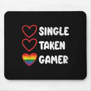 Single Taken Gamer Gay Pride Flag Lgbt-q Gaming Vi Mouse Mat