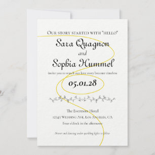 Single Thread of Gold Wedding Invitation