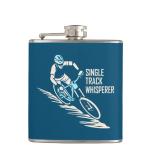 Single Track Whisperer Mountain Biking Hip Flask