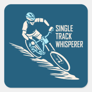 Single Track Whisperer Mountain Biking Square Sticker