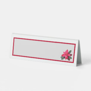Single Traditianal Pointsetta Table Tent Sign