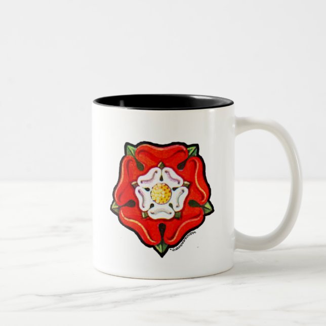 Single Tudor Rose Two-Tone Coffee Mug (Right)