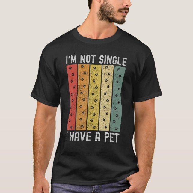 Single Vintage Paws  Pet Owner Pet T-Shirt (Front)