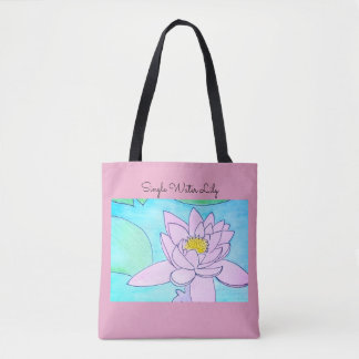 Single Water Lily Tote Bag