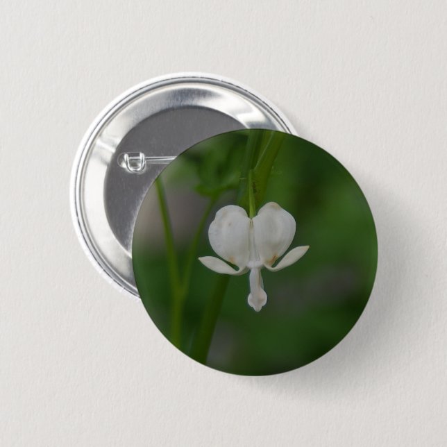 Single White Bleeding Heart 6 Cm Round Badge (Front & Back)