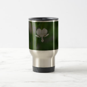 Single White Bleeding Heart Travel Mug
