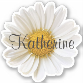 Single White Daisy Custom Name Personalised Floral